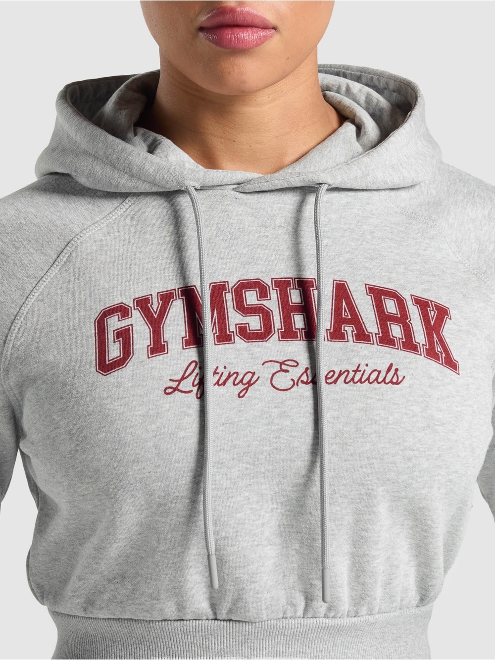 Gymshark Women's Light Grey Logo Hoodie and Jogger SET Small